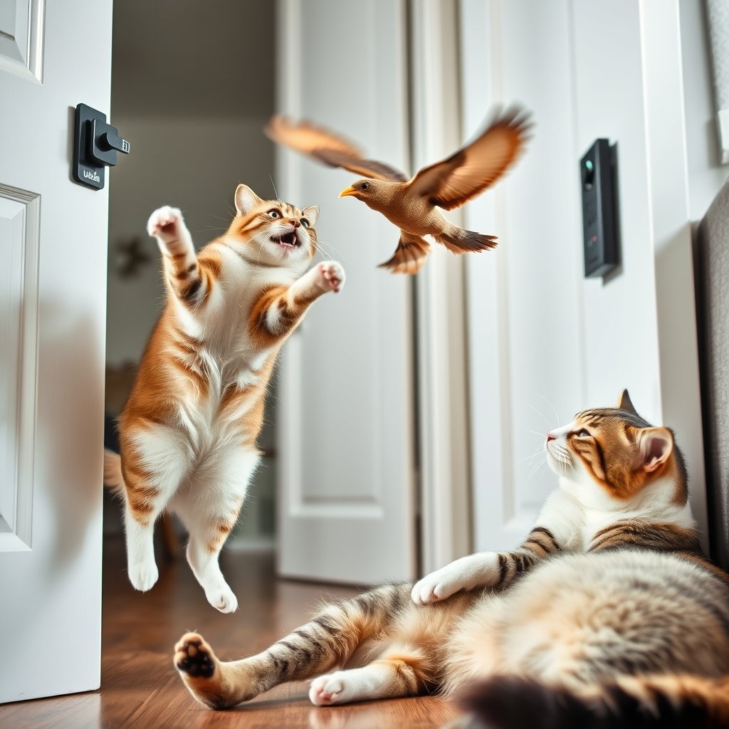 interactive cat in action