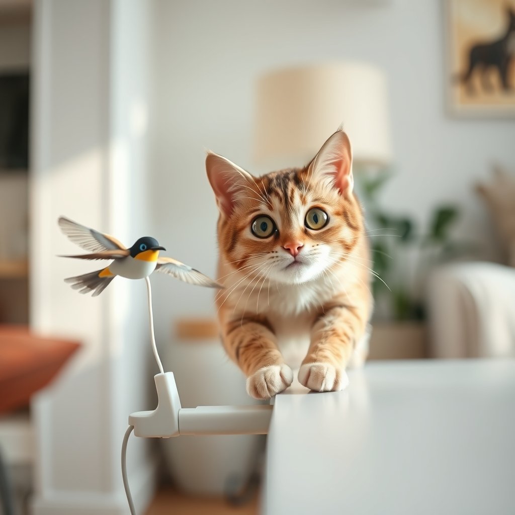 cat toy in action