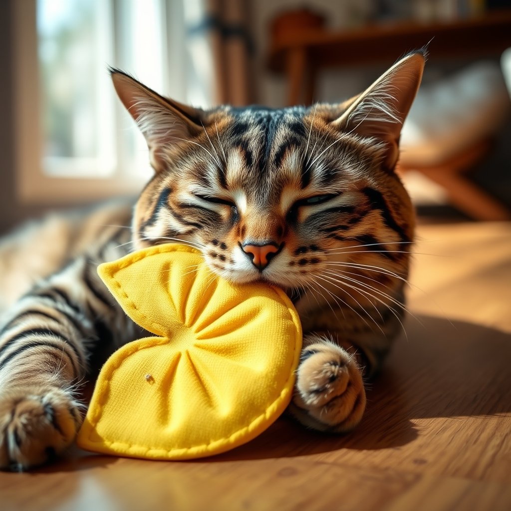 cat teether in action