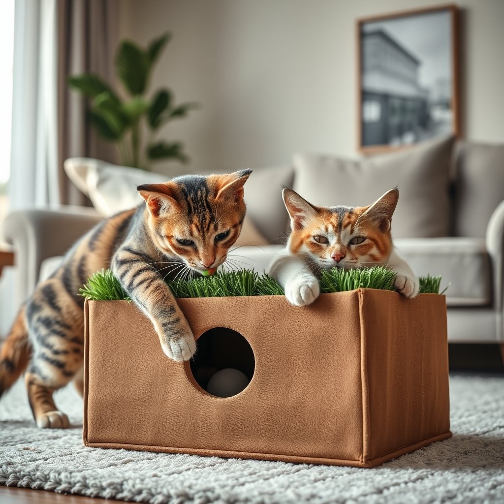 cat toy in action