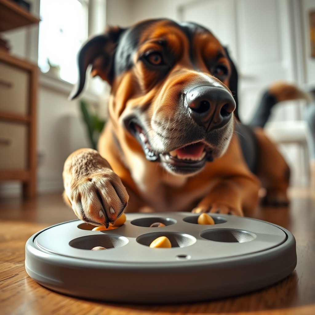 dog puzzle in action