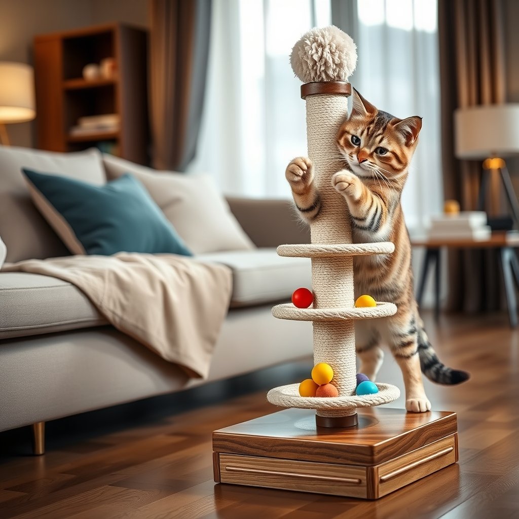 cat scratcher in action