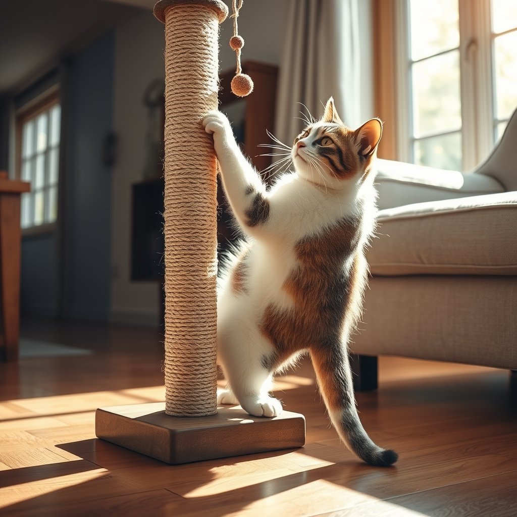 cat scratching in action