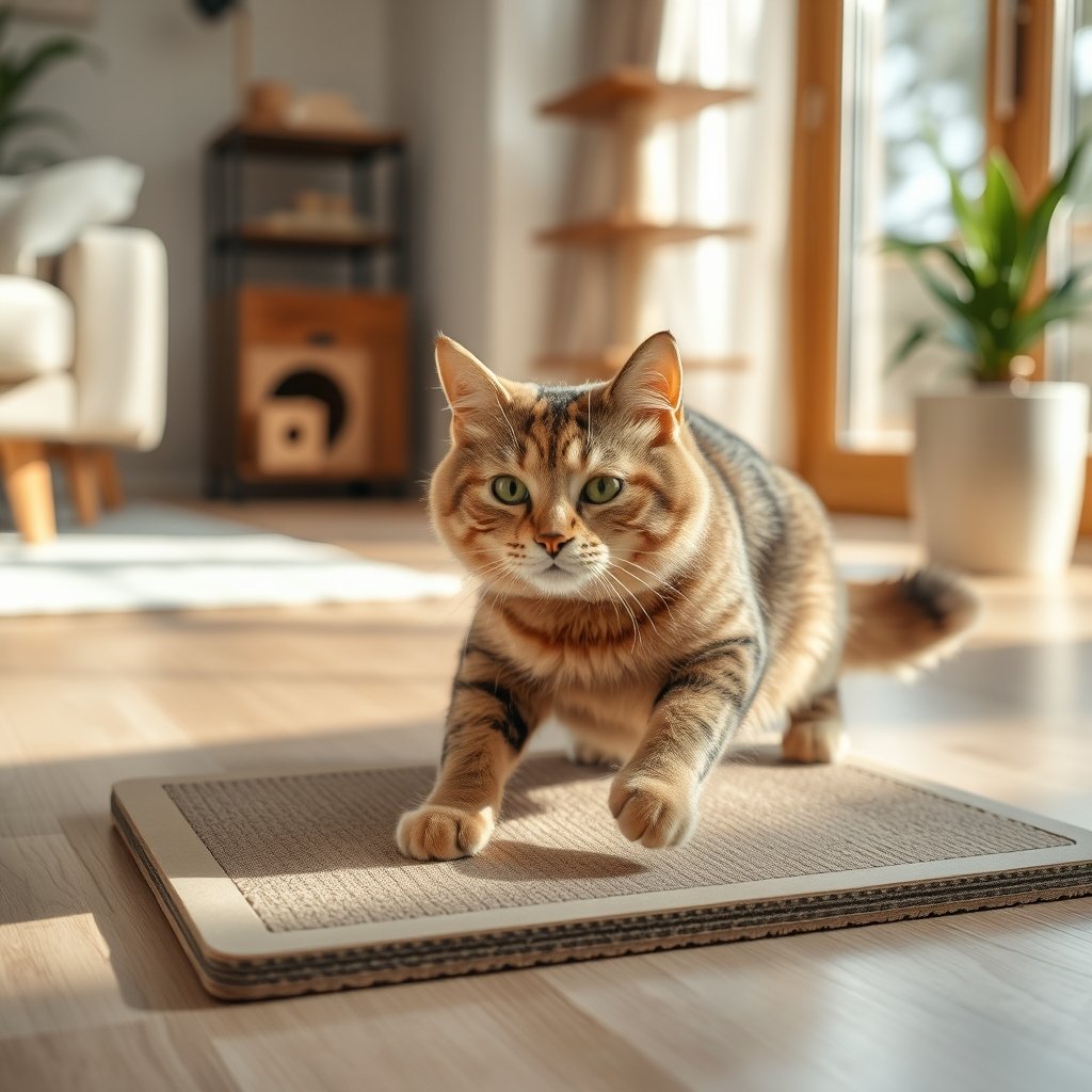 cat scratcher in action