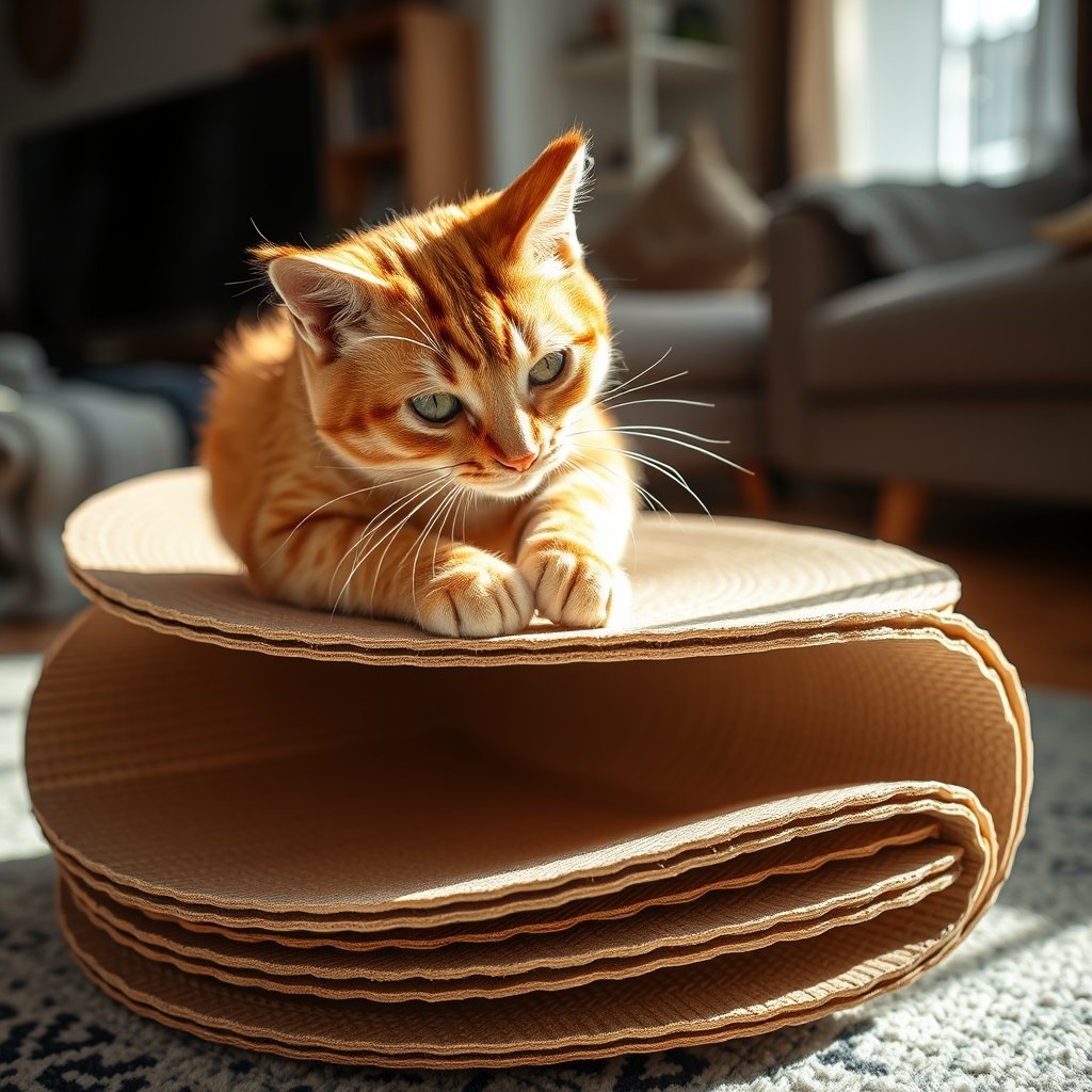 cat scratcher in action