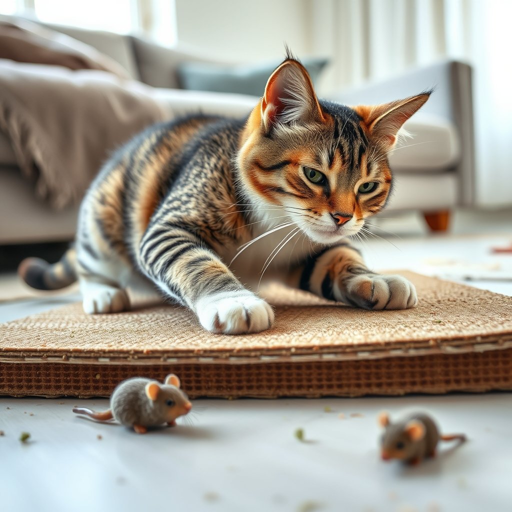 cat scratcher in action