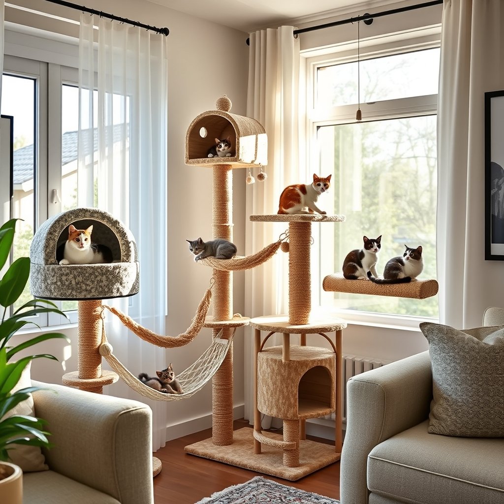 cat tree in action