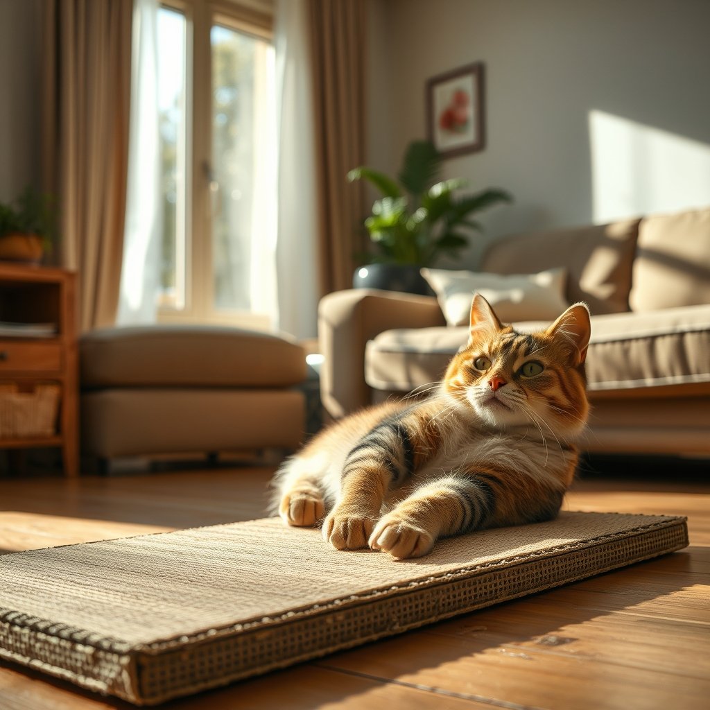 cat scratcher in action