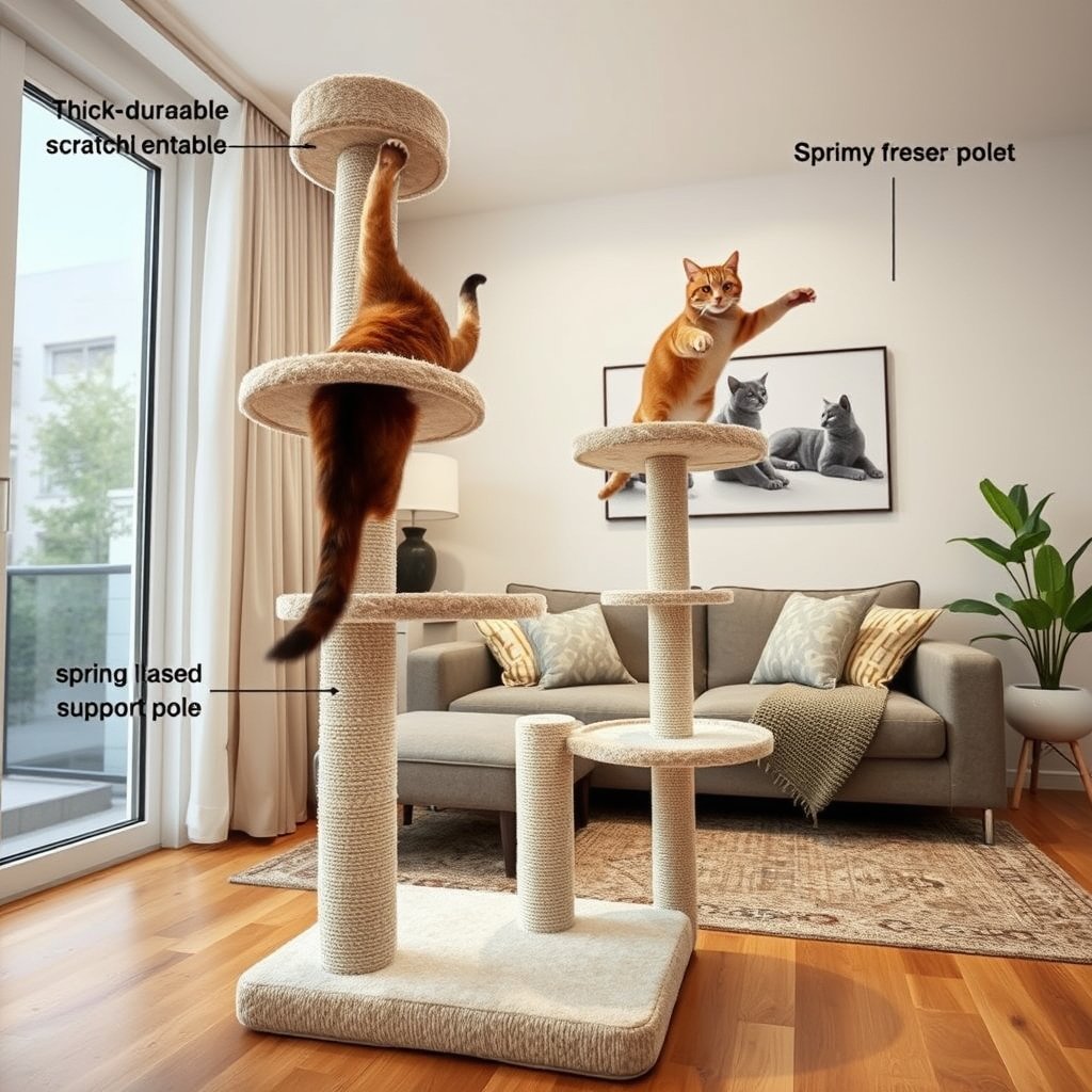 cat tree in action