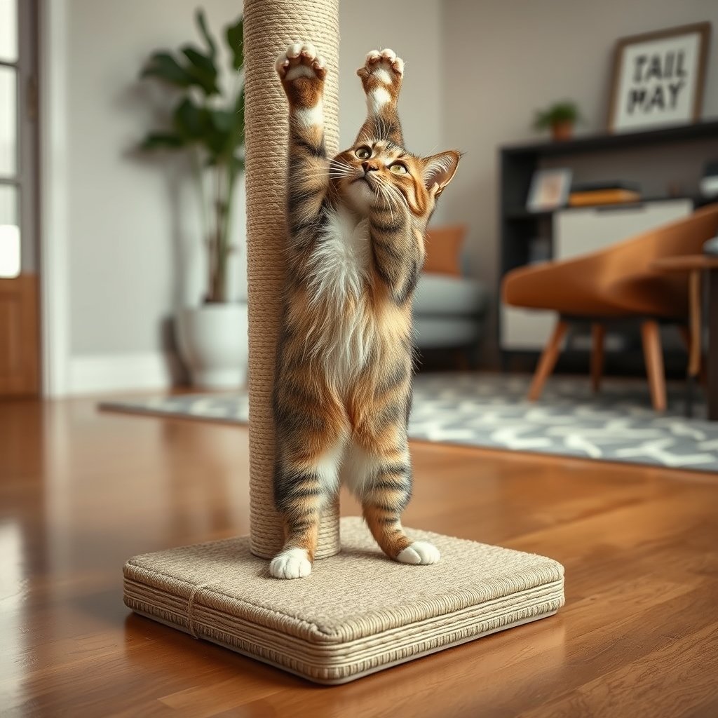 cat scratcher in action
