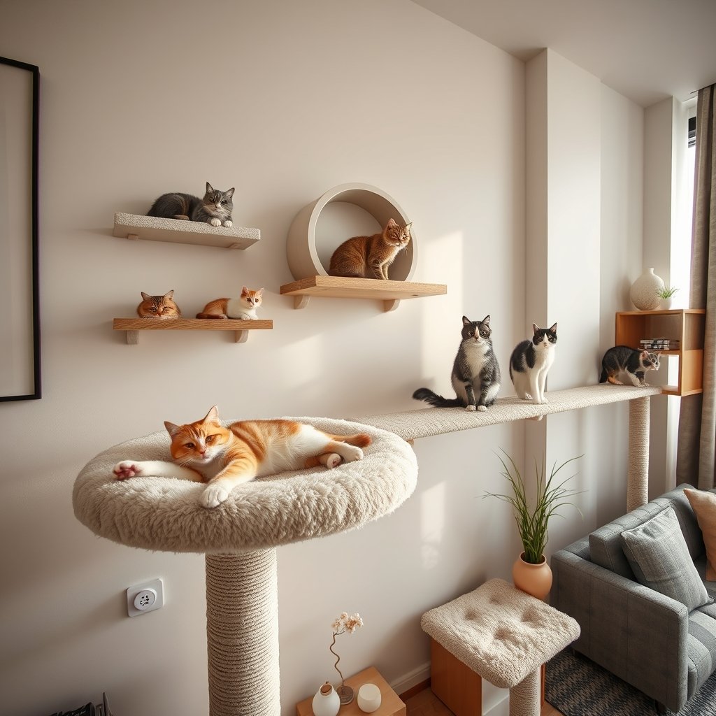 cat shelves in action