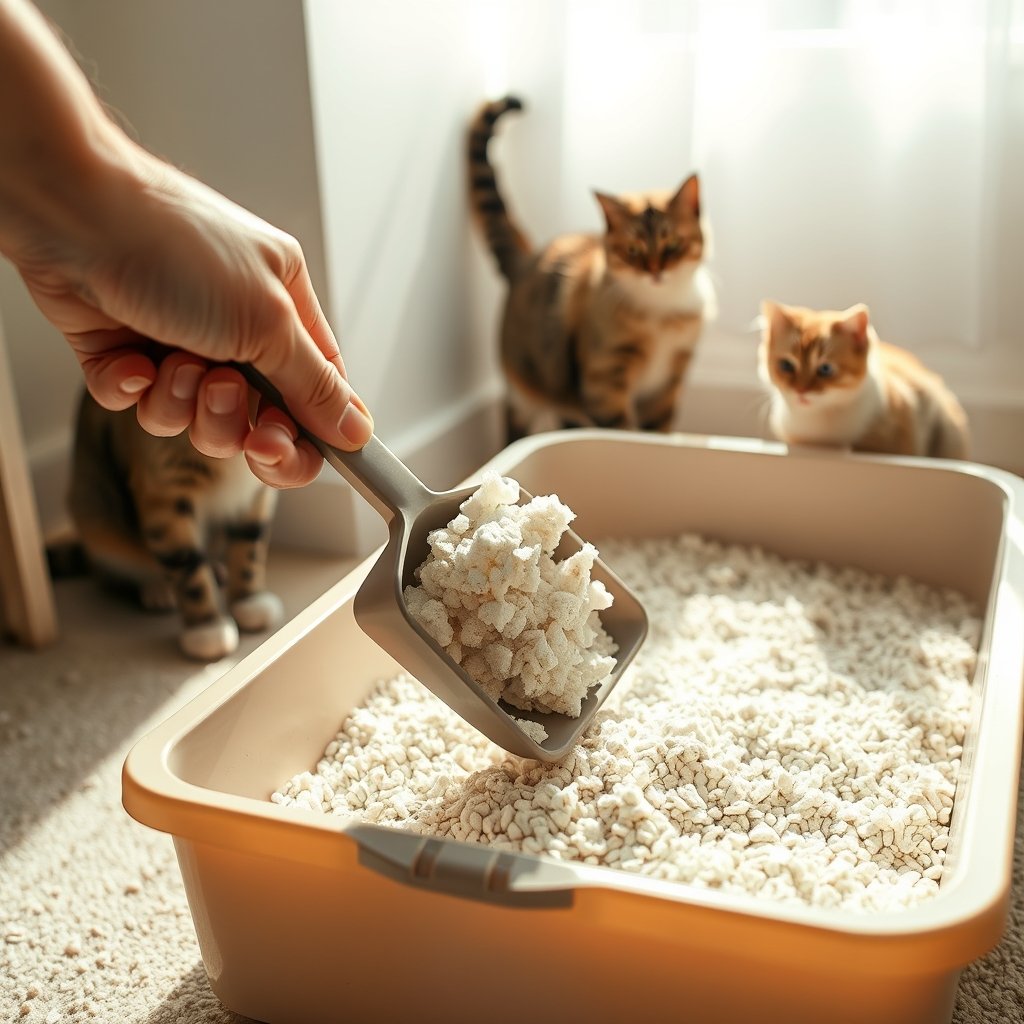 clumping litter in action