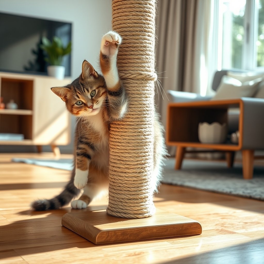 cat scratcher in action